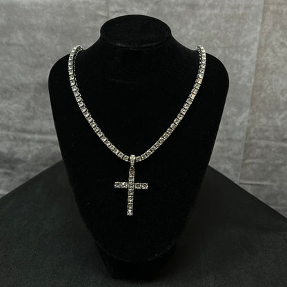 Cross Pendant and Tennis Chain set