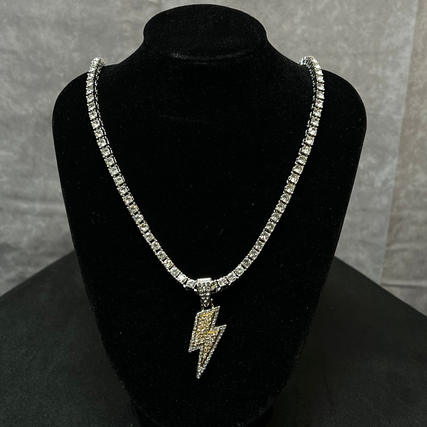 “Lightning” Pendant and Tennis Chain set