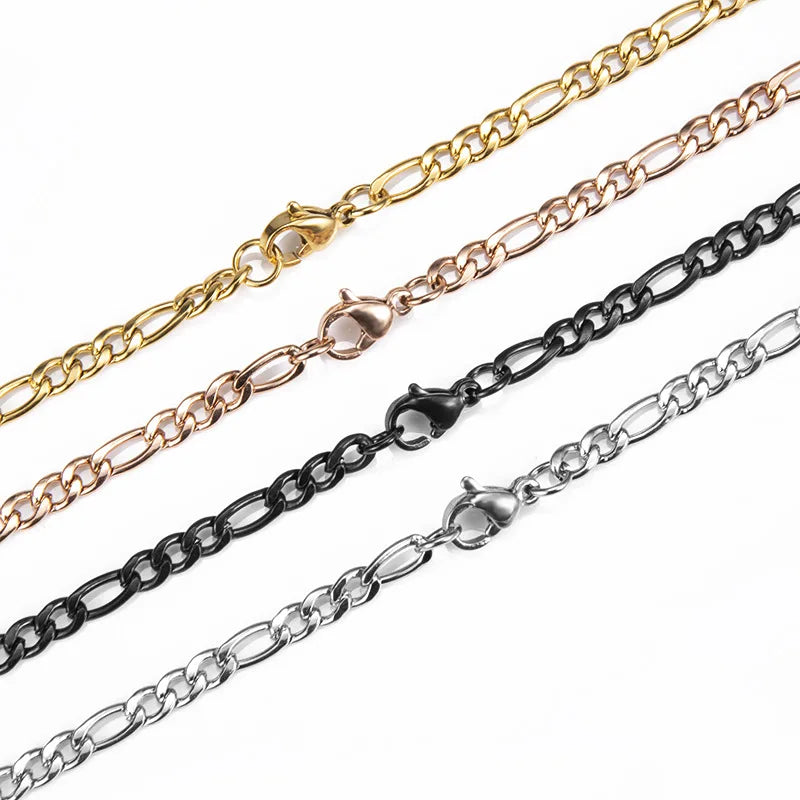 NOX Jewelry Men's Figaro Chain Necklace