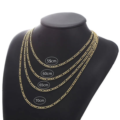 NOX Jewelry Men's Figaro Chain Necklace