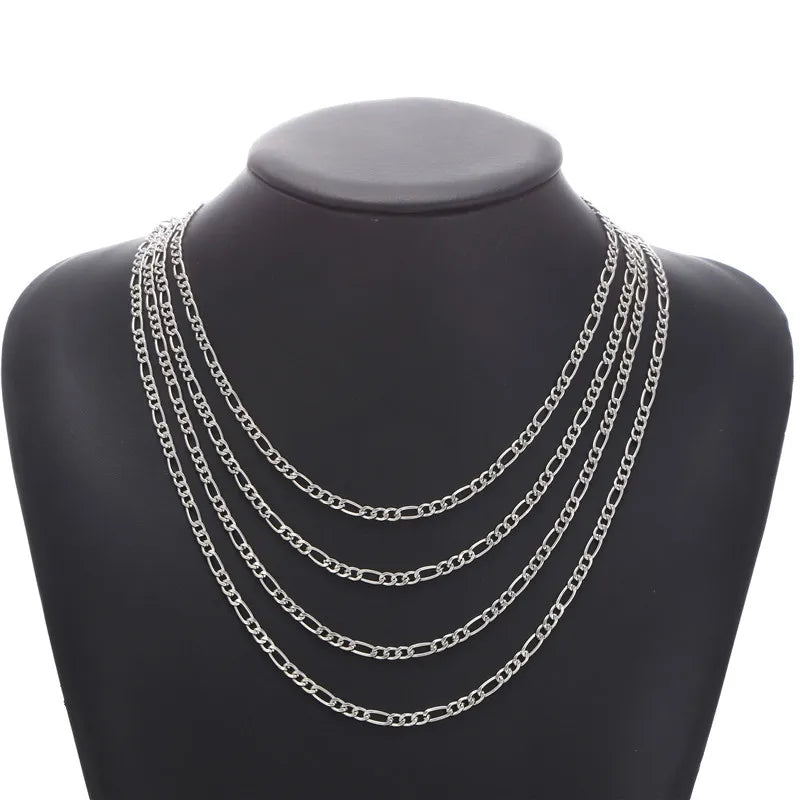 NOX Jewelry Men's Figaro Chain Necklace