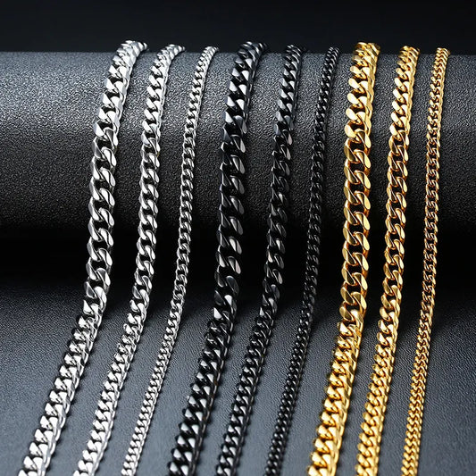 NOX Jewelry Stainless Steel Unisex Cuban Chains