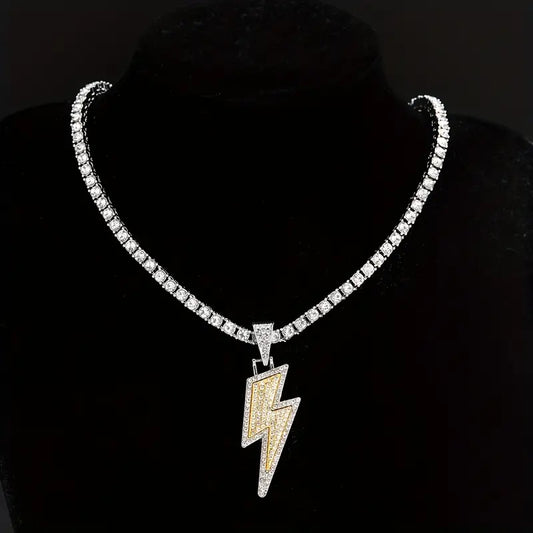 “Lightning” Pendant and Tennis Chain set